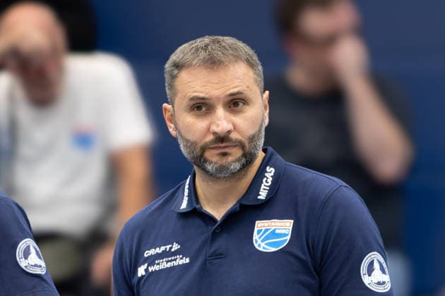 Vladimir Jovanovic MBC, Head Coach, Syntainics MBC vs. Medikamente per Klick Bayreuth, Exhibition Game, Preseason, Basketball, Bundesliga, 2. Bundesliga, Men, 2026–27 Season, September 8, 2026, Weißenfels Stadthalle, Saxony-Anhalt, Germany