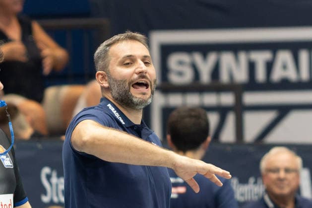 Vladimir Jovanovic MBC, Head Coach, Syntainics MBC vs. Medikamente per Klick Bayreuth, Exhibition Game, Preseason, Basketball, Bundesliga, 2. Bundesliga, Men, 2026–27 Season, September 8, 2026, Weißenfels Stadthalle, Saxony-Anhalt, Germany