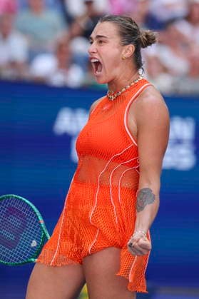 US Open tennis tournament - Day 10 Aryna Sabalenka of Belarus celebrates after winning against Linda Noskova of Czechia during the Women Singles Quarterfinals match of the US Open Tennis Championships in Flushing Meadows, New York, USA, 08 September 2026. FLUSHING MEADOWS NEW YORK United States  Copyright: xSARAHxYENESELx