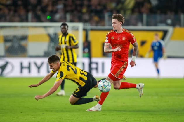 SOCCER - UEFA CL, AEK vs LASK ATHENS,GREECE,08.SEP.26 - SOCCER - UEFA Champions League, AEK Athens vs Linzer ASK. Image shows Milan Vitalis (AEK) and Christoph Lang (LASK).  GEPAxpictures xManuelxBinder