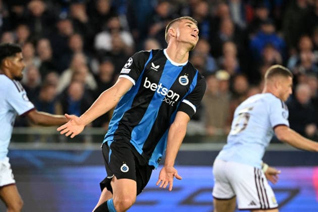 260908 Club Brugge vs Aston Villa Nicolo Tresoldi (7) of Club Brugge looks dejected during the Uefa Champions League matchday 1 game in the League phase in season 2026 - 2027 between Club Brugge KV and Aston Villa on September 8 , 2026 in Brugge, Belgium. (Photo by Maarten Straetemans Isosport) Brugge Belgium  Copyright: xMaartenxStraetemansx MS1_5941