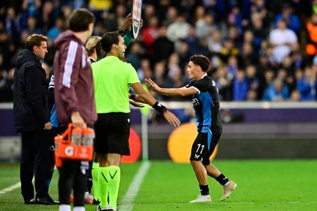 Club Brugge v Aston Villa - UEFA Champions League BRUGGE, BELGIUM - SEPTEMBER 08 : Virgili Jan forward of Club Brugge during the UEFA Champions League 2026 27 League Phase MD1 match between Club Brugge and Aston Villa on September 8, 2026 in Brugge, Belgium, 08 09 2026 Brugge Belgium  Copyright: xJanxDexMeuleneirx