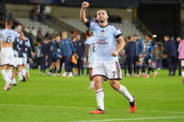 John McGinn of Aston Villa celebrates after his side wins 3-2 Club Brugge v Aston Villa, UEFA Champions League, League Stage, Football, Jan Breydel Stadium, Brugge, Belgium - 08 Sep 2026Brugge Jan Breydel Stadium Belgium  Copyright: xDavexWInter Shutterstockx 17139355bi