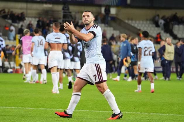 John McGinn of Aston Villa celebrates after his side wins 3-2 Club Brugge v Aston Villa, UEFA Champions League, League Stage, Football, Jan Breydel Stadium, Brugge, Belgium - 08 Sep 2026Brugge Jan Breydel Stadium Belgium  Copyright: xDavexWInter Shutterstockx 17139355bk