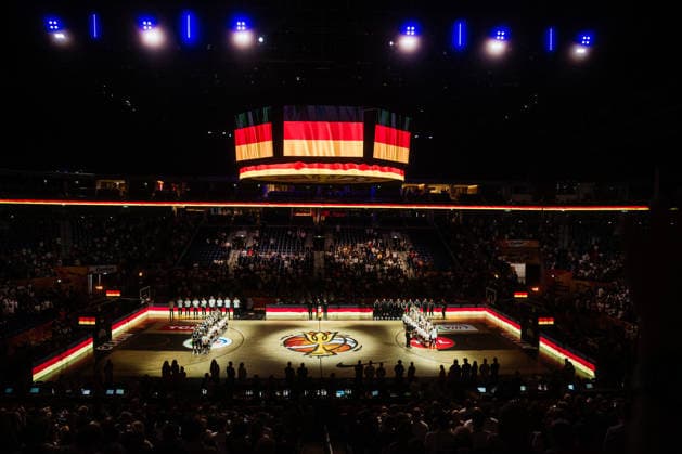 FIBA Women’s Basketball World Cup 2026: Germany vs. South Korea, September 8, 2026—Germany seen from above during the national anthem, FIBA Women’s Basketball World Cup 2026, Final Round, Quarterfinal Qualifier: Germany vs. South Korea on September 8, 2026, at the Uber Arena, Berlin Copyright: xBEAUTIFULxSPORTS Tonhäuserx