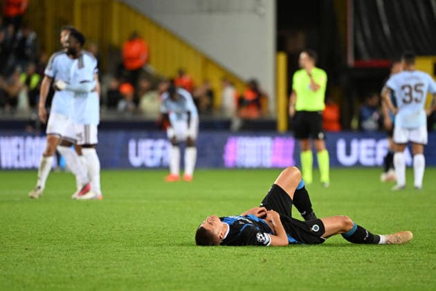 260908 Club Brugge vs Aston Villa Nicolo Tresoldi (7) of Club Brugge look dejected after the Uefa Champions League matchday 1 game in the League phase in season 2026 - 2027 between Club Brugge KV and Aston Villa on September 8 , 2026 in Brugge, Belgium. (Photo by Maarten Straetemans Isosport) Brugge Belgium  Copyright: xMaartenxStraetemansx MS1_6507