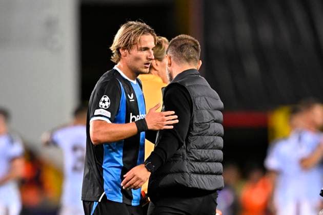 Club Brugge v Aston Villa - UEFA Champions League BRUGGE, BELGIUM - SEPTEMBER 08 : Vermant Romeo forward of Club Brugge, Leko Ivan head coach of Club Brugge during the UEFA Champions League 2026 27 League Phase MD1 match between Club Brugge and Aston Villa on September 8, 2026 in Brugge, Belgium, 08 09 2026 Brugge Belgium  Copyright: xTomasxSiskx