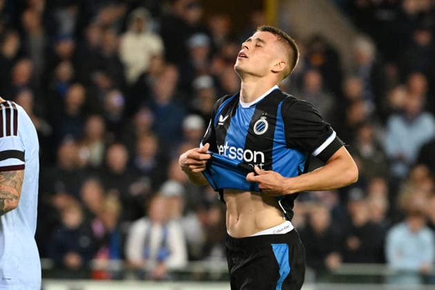 260908 Club Brugge vs Aston Villa Nicolo Tresoldi (7) of Club Brugge looks dejected during the Uefa Champions League matchday 1 game in the League phase in season 2026 - 2027 between Club Brugge KV and Aston Villa on September 8 , 2026 in Brugge, Belgium. (Photo by Maarten Straetemans Isosport) Brugge Belgium  Copyright: xMaartenxStraetemansx MS1_6350-3