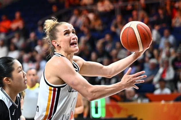 Germany v Korea - FIBA Women s Basketball World Cup 2026 Qualification to Quarter-Final BERLIN, GERMANY - SEPTEMBER 08 : Fiebich Leonie shooting guard of Germany during the FIBA Women s Basketball World Cup qualification to quarter-finals match between Germany and Korea in Berlin on September 8, 2026 in Berlin, Germany, 08 09 2026 Berlin Germany  Copyright: xVincentxKalutx