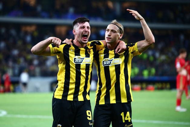 UEFA Champions League - AEK Athens FC vs LASK - Razvan Marin of AEK Athens FC celebrate after scoring the 1-0 during the UEFA Champions League League phase Matchday 1 soccer match between AEK Athens FC and LASK in AEK Arena, Athens, Greece, on 8 September 2026. IMAGO ONE INCH PRODUCTIONS ATHENS GREECE Copyright: xONExINCHxPRODUCTIONSx 7079998