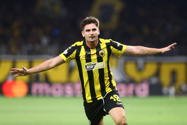 UEFA Champions League - AEK Athens FC vs LASK - Razvan Marin of AEK Athens FC celebrate after scoring the 1-0 during the UEFA Champions League League phase Matchday 1 soccer match between AEK Athens FC and LASK in AEK Arena, Athens, Greece, on 8 September 2026. IMAGO ONE INCH PRODUCTIONS ATHENS GREECE Copyright: xONExINCHxPRODUCTIONSx 7079901