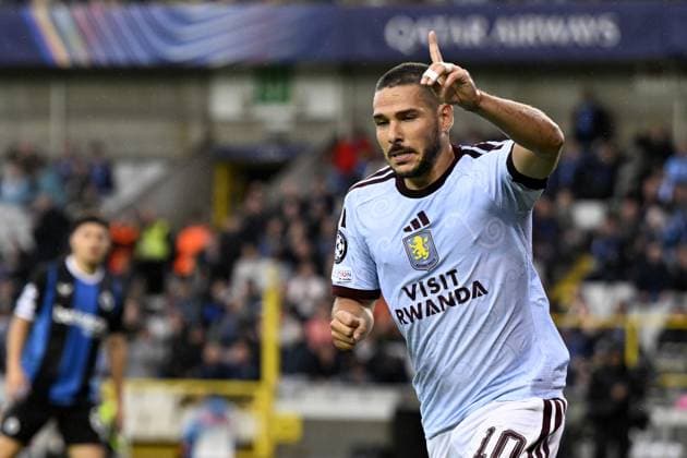 BRUGGE - Emiliano Buendia of Aston Villa FC celebrates his goal during the Champions League match between Club Brugge and Aston Villa FC at the Jan Breydel Stadium on 8 September 2026 in Bruges, Belgium. ANP UEFA, Champions League 2026 27 xVIxANPxSportx xGerritxvanxKeulenxIVx 567672569 originalFilename: 567672569.jpg