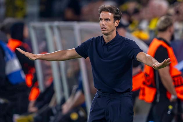 September 8, 2026 Champions League Borussia Dortmund vs. Villarreal CF at Signal Iduna Park Coach Inigo Perez reacts IMPORTANT NOTICE In accordance with DFL and UEFA regulations, it is prohibited to use or allow the use of photographs taken in the stadium and or during the match in the form of sequential images and or video-like photo sequences. Copyright: xDavidxInderliedx