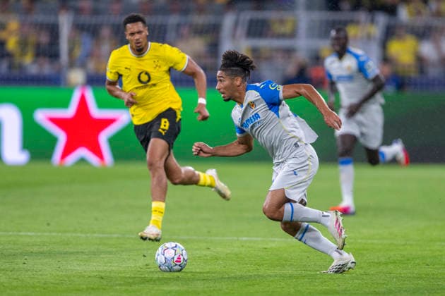 September 8, 2026 Champions League Borussia Dortmund vs. Villarreal at Signal Iduna Park Nathan Saliba of Villarreal runs with the ball at his feet IMPORTANT NOTICE In accordance with DFL and UEFA regulations, it is prohibited to use or allow the use of photographs taken in the stadium and or during the match in the form of sequential images and or video-like photo series Copyright: xDavidxInderliedx
