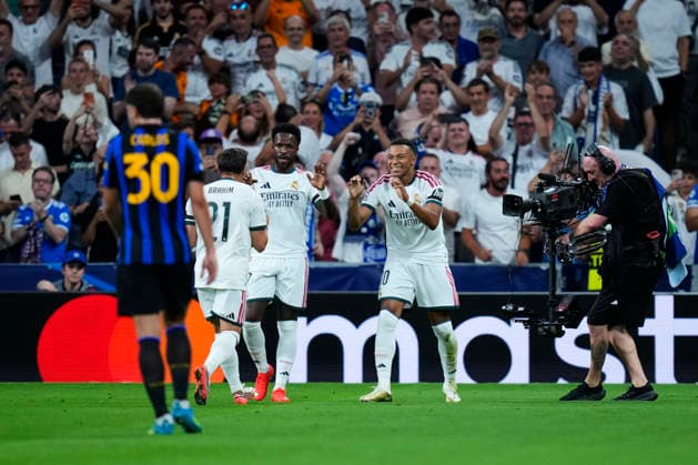 ESP: Real Madrid - Inter Milan. UEFA Champions League. Matchday 1 Kylian Mbappe of Real Madrid CF celebrates after scoring the 1-0 during the UEFA Champions League match, matchday 1, between Real Madrid and FC Inter de Milan played at Santiago Bernabeu Stadium on 8 Sep, 2026 in Madrid, Spain. kpng Copyright: xCesarxCebollax xPRESSINPHOTOx PS_2627_UCL_RMA_INT_037
