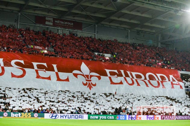 FOOTBALL : Lille OSC vs Real Betis Balompie - Ligue des Champions - Phase de Ligue - JournÃ e 1 - 08 09 2026 Supporters du LOSC - Ambiance Villeneuve d AsqcFrance  Copyright: xBaptistexAutissierx