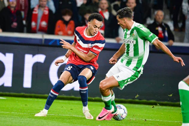FOOTBALL : Lille OSC vs Real Betis Balompie - Ligue des Champions - Phase de Ligue - JournÃ e 1 - 08 09 2026 Ethan Mbappe (Lille OSC) Villeneuve d AsqcFrance  Copyright: xBaptistexAutissierx