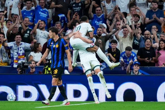 ESP: Real Madrid - Inter Milan. UEFA Champions League. Matchday 1 Federico Valverde of Real Madrid CF celebrates after scoring the 2-0 during the UEFA Champions League match, matchday 1, between Real Madrid and FC Inter de Milan played at Santiago Bernabeu Stadium on 8 Sep, 2026 in Madrid, Spain. kpng Copyright: xCesarxCebollax xPRESSINPHOTOx PS_2627_UCL_RMA_INT_041