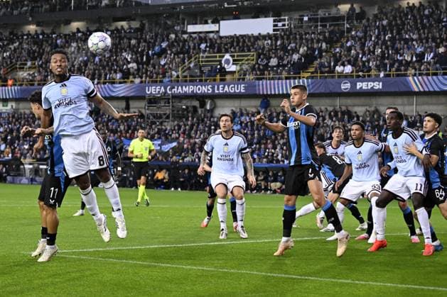 BRUGGE - (lr) Jan Virgili of Club Brugge, Boubacar Kamara of Aston Villa FC during the Champions League match between Club Brugge and Aston Villa FC at the Jan Breydel Stadium on 8 September 2026 in Bruges, Belgium. ANP UEFA, Champions League 2026 27 xVIxANPxSportx xGerritxvanxKeulenxIVx 567676590 originalFilename: 567676590.jpg