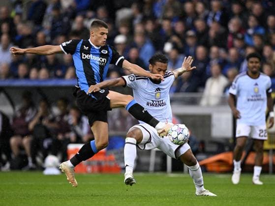 BRUGGE - (lr) Nicolo Tresoldi of Club Brugge, Joao Gomes of Aston Villa FC during the Champions League match between Club Brugge and Aston Villa FC at the Jan Breydel Stadium on 8 September 2026 in Bruges, Belgium. ANP UEFA, Champions League 2026 27 xVIxANPxSportx xGerritxvanxKeulenxIVx 567676603 originalFilename: 567676603.jpg