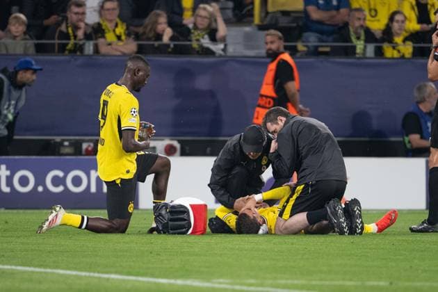 Konstantinos Karetsas 19, Borussia Dortmund (injured), Borussia Dortmund vs. Villarreal CF, Soccer, Champions League, Group Stage, Matchday 1, September 8, 2026, Dortmund, North Rhine-Westphalia, Germany Copyright: xkolbert-press MarcxNiemeyerx