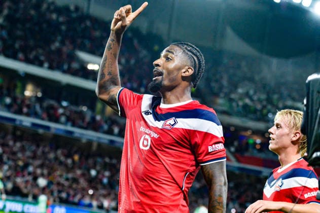FOOTBALL : Lille OSC vs Real Betis Balompie - Ligue des Champions - Phase de Ligue - JournÃ e 1 - 08 09 2026 Joie des joueurs du LOSC aprÃ s le but de Alexsandro (Lille OSC) Villeneuve d AsqcFrance  Copyright: xBaptistexAutissierx
