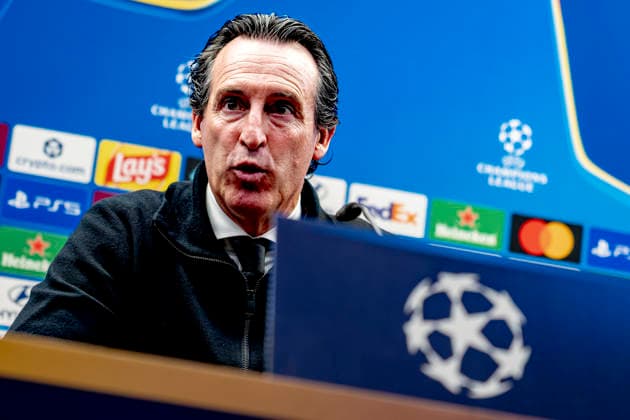 BRUGGE Aston Villa FC coach Unai Emery during the press conference following the UEFA Champions League match between Club Brugge and Aston Villa at Jan Breydel Stadium on September 8, 2026, in Brugge, Belgium. Photo by DeFodi Images