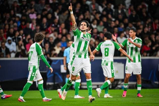 September 8, 2026, Villeneuve-D ascq, France, France: Marc BARTRA of Real Betis Balompie celebrates his goal during the UEFA Champions League, League Phase MD1 match between Lille OSC (LOSC) and Real Betis Balompie at Pierre Mauroy Stadium on October 23, 2025 in Villeneuve-d Ascq near Lille, France. Lille OSC V Real Betis Balompie - UEFA Champions League  - ZUMAm308 20260908_zsp_m308_014 Copyright: xMatthieuxMirvillex