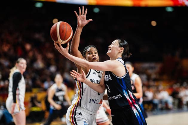 FIBA Women’s Basketball World Cup 2026: Germany vs. South Korea, September 8, 2026—Nyara Sabally (Germany), 8, vs. Leeseul Kang (South Korea), 3—Basketball, FIBA Women’s Basketball World Cup 2026, Final Round, Qualifier for the Quarterfinals: Germany vs. South Korea on September 8, 2026, at the Uber Arena, Berlin Copyright: xBEAUTIFULxSPORTS Tonhäuserx
