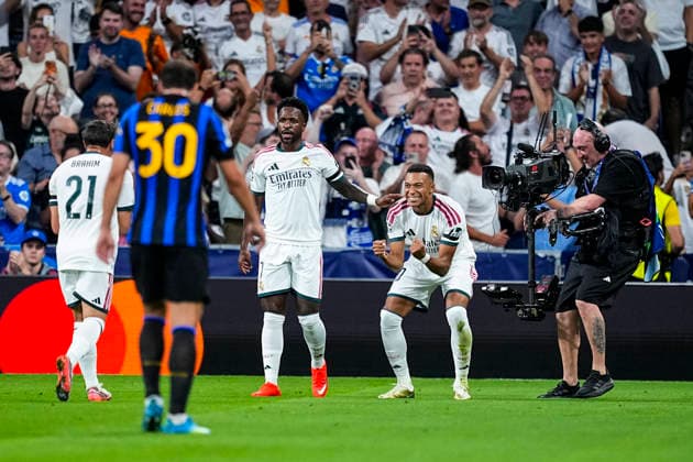 September 8, 2026, Madrid, Madrid, Spain: Kylian Mbappe of Real Madrid CF celebrates a goal during the UEFA Champions League 2026 27 League Phase MD1 match between Real Madrid CF and FC Internazionale Milano at Berabeu stadium on September 08, 2026, in Madrid, Spain. Madrid Spain - ZUMAa181 20260908_zaa_a181_185 Copyright: xOscarxJ.xBarrosox
