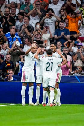 September 8, 2026, Madrid, Madrid, Spain: Federico Valverde of Real Madrid CF celebrates a goal during the UEFA Champions League 2026 27 League Phase MD1 match between Real Madrid CF and FC Internazionale Milano at Berabeu stadium on September 08, 2026, in Madrid, Spain. Madrid Spain - ZUMAa181 20260908_zaa_a181_203 Copyright: xOscarxJ.xBarrosox