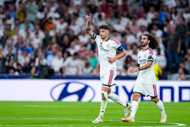 September 8, 2026, Madrid, Madrid, Spain: Federico Valverde of Real Madrid CF celebrates a goal during the UEFA Champions League 2026 27 League Phase MD1 match between Real Madrid CF and FC Internazionale Milano at Berabeu stadium on September 08, 2026, in Madrid, Spain. Madrid Spain - ZUMAa181 20260908_zaa_a181_206 Copyright: xOscarxJ.xBarrosox