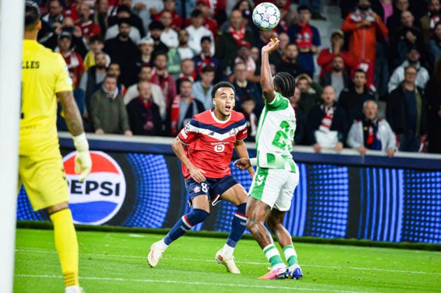 FOOTBALL : Lille OSC vs Real Betis Balompie - Ligue des Champions - Phase de Ligue - JournÃ e 1 - 08 09 2026 Ethan Mbappe (Lille OSC) Villeneuve d AsqcFrance  Copyright: xBaptistexAutissierx