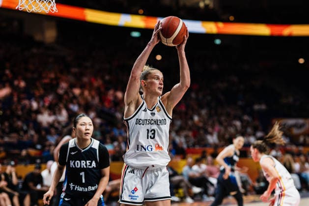FIBA Women s Basketball World Cup 2026: Germany vs. South Korea, September 8, 2026; Leonie Fiebich (Germany); 13 Basketball; FIBA Women s Basketball World Cup 2026; Final Phase, Qualifier for the Quarterfinals: Germany vs. South Korea on September 8, 2026, at the Uber Arena, Berlin Copyright: xBEAUTIFULxSPORTS Tonhäuserx