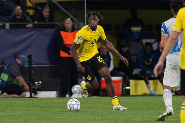 Joane Gadou 22, Borussia Dortmund; Borussia Dortmund vs. Villarreal CF; Soccer; Champions League; Group Stage; Matchday 1; September 8, 2026; Dortmund, North Rhine-Westphalia, Germany Copyright: xkolbert-press MarcxNiemeyerx