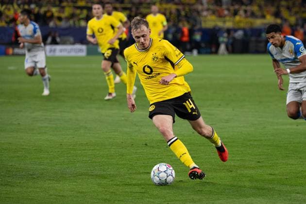 Maximilian Beier 14, Borussia Dortmund, Borussia Dortmund vs. Villarreal CF, Soccer, Champions League, Group Stage, Matchday 1, September 8, 2026, Dortmund, North Rhine-Westphalia, Germany Copyright: xkolbert-press MarcxNiemeyerx