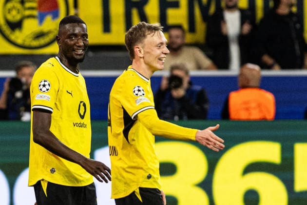 UEFA Champions League: Borussia Dortmund vs. Villarreal CF, September 8, 2026. Borussia Dortmund celebrates the goal—1–0 by Maximilian Beier of Borussia Dortmund—in the opening match of the UEFA Champions League between Borussia Dortmund and Villarreal CF at BVB Stadion Dortmund in Dortmund on September 8, 2026. Copyright: xBEAUTIFULxSPORTS Buriakovx