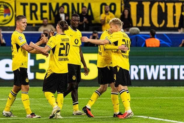 UEFA Champions League: Borussia Dortmund vs. Villarreal CF, September 8, 2026. Borussia Dortmund celebrates the goal—1–0 by Maximilian Beier of Borussia Dortmund—in the opening match of the UEFA Champions League between Borussia Dortmund and Villarreal CF at BVB Stadion Dortmund in Dortmund on September 8, 2026. Copyright: xBEAUTIFULxSPORTS Buriakovx