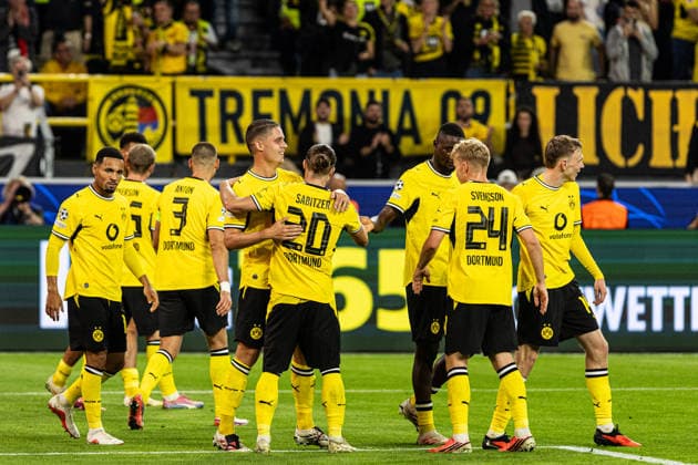 UEFA Champions League: Borussia Dortmund vs. Villarreal CF, September 8, 2026. Borussia Dortmund celebrates the goal—1–0 by Maximilian Beier of Borussia Dortmund—in the opening match of the UEFA Champions League between Borussia Dortmund and Villarreal CF at BVB Stadion Dortmund in Dortmund on September 8, 2026. Copyright: xBEAUTIFULxSPORTS Buriakovx