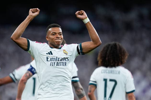 September 8, 2026, Madrid, Madrid, Spain: Kylian Mbappe of Real Madrid CF celebrates after scoring his team s first goal during the UEFA Champions League 2026 27 League Phase MD1 match between Real Madrid CF and FC Internazionale Milano at Berabeu stadium on September 08, 2026, in Madrid, Spain. Madrid Spain - ZUMAa181 20260908_zaa_a181_234 Copyright: xDennisxAgyemanx