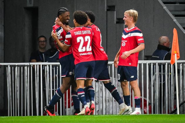 September 8, 2026, Villeneuve-D ascq, France, France: Alexsandro VICTOR DE SOUZA RIBEIRO of Lille celebrate his goal with teammates during the UEFA Champions League, League Phase MD1 match between Lille OSC (LOSC) and Real Betis Balompie at Pierre Mauroy Stadium on October 23, 2025 in Villeneuve-d Ascq near Lille, France. Villeneuve-D ascq France - ZUMAm308 20260908_zsp_m308_016 Copyright: xMatthieuxMirvillex