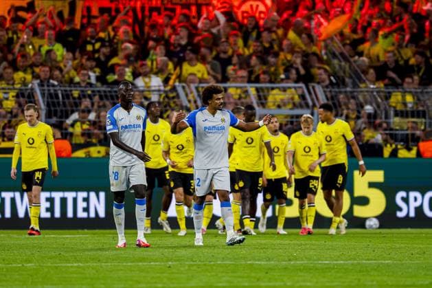 DORTMUND - Pape Gueye of Villarreal CF and Renato Veiga of Villarreal CF react after the first goal conceded during the UEFA Champions League match between Borussia Dortmund and Villarreal CF at Signal Iduna Park on September 8, 2026, in Dortmund, Germany. MARCEL TER BALS ANP UEFA Champions League 2026 27 xVIxANPxSportx xMarcelxterxBalsxIVx 567682418 originalFilename: 567682418.jpg