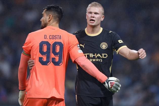 Diego Costa of FC Porto and Erling Haaland of Manchester City interact. Porto v Manchester City, UEFA Champions League, League Stage, Football, Estadio do Dragao, Porto, Portugal - 08 Sep 2026Porto Estadio do Dragao Portugal  Copyright: xMiguelxLemos Shutterstockx 17140155dr