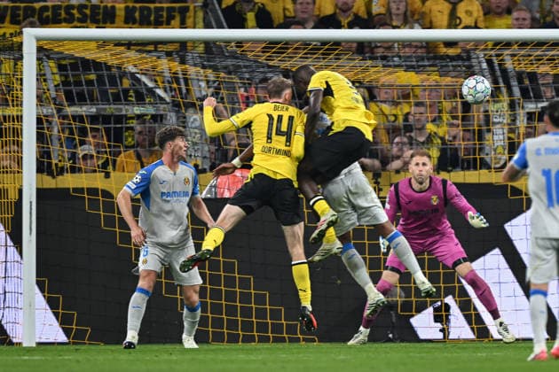Serhou Guirassy of Dortmund scores the goal to make it 2-1 on September 8, 2026 ¢ Soccer, Champions League, Borussia Dortmund vs. Villarreal Club de Fútbol, Signal Iduna Park, Dortmund, North Rhine-Westphalia, Germany Copyright: xpepphotox xHorstxMauelshagenx pep00321, pep_20260908_hm_418917