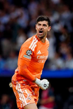 Real Madrid CF vs Inter de Milan - UEFA Champions League - 08 09 2026 Thibaut Courtois of Real Madrid CF celebrating during the UEFA Champions League match between Real Madrid CF and Inter de Milan at Santiago Bernabeu Stadium on September 08, 2026 in Madrid, Spain. Madrid Spain Copyright: xPabloxGarciaxSacristan PGSxPhotoxAgencyx