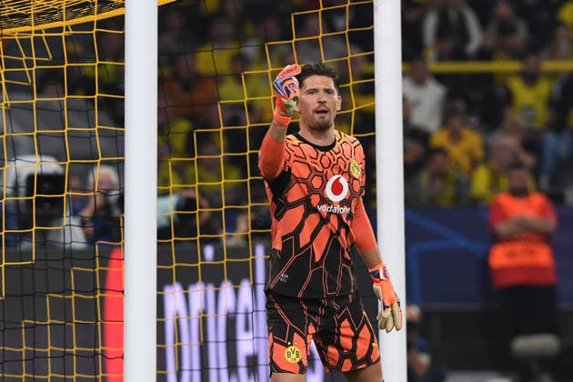 Borussia Dortmund goalkeeper Gregor Kobel gestures during the 2026–2027 UEFA Champions League match between Borussia Dortmund and Villarreal CF, at BVB Stadion on September 8, 2026, in Dortmund, Germany. Photo by Ralf Treese, DeFodi Images. Borussia Dortmund goalkeeper Gregor Kobel gestures during the 2026–2027 UEFA Champions League match between Borussia Dortmund and Villarreal at BVB Stadion Dortmund on September 8, 2026 in Dortmund, Germany. Photo by Ralf Treese, DeFodi Images