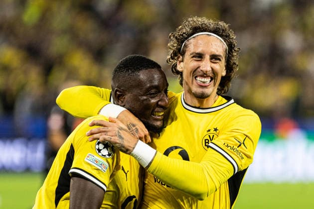 UEFA Champions League: Borussia Dortmund vs. Villarreal CF, September 8, 2026. Borussia Dortmund celebrates the goal—2–1 by Serhou Guirassy—in the UEFA Champions League opener against Villarreal CF at BVB Stadion Dortmund, Dortmund, on September 8, 2026. Copyright: xBEAUTIFULxSPORTS Buriakovx