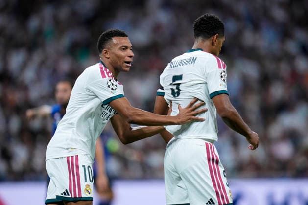 ESP: Real Madrid - Inter Milan. UEFA Champions League. Matchday 1 Kylian Mbappe and Jude Bellingham of Real Madrid CF during the UEFA Champions League match, matchday 1, between Real Madrid and FC Inter de Milan played at Santiago Bernabeu Stadium on 8 Sep, 2026 in Madrid, Spain. kpng Copyright: xCesarxCebollax xPRESSINPHOTOx PS_2627_UCL_RMA_INT_114