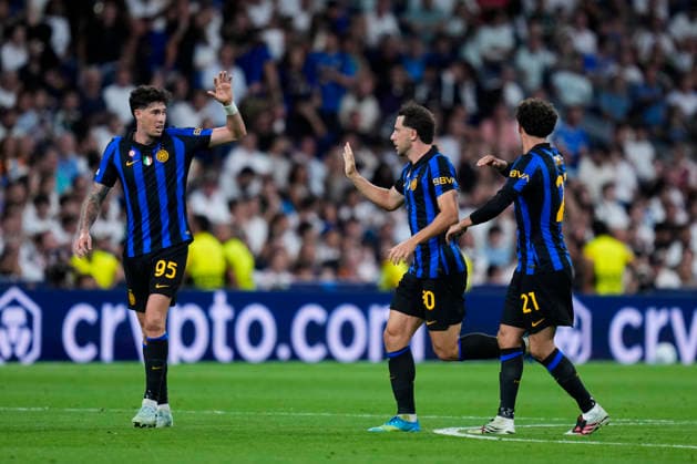 ESP: Real Madrid - Inter Milan. UEFA Champions League. Matchday 1 Carlos Augusto of Inter Milan celebrates after scoring the 2-1 during the UEFA Champions League match, matchday 1, between Real Madrid and FC Inter de Milan played at Santiago Bernabeu Stadium on 8 Sep, 2026 in Madrid, Spain. kpng Copyright: xCesarxCebollax xPRESSINPHOTOx PS_2627_UCL_RMA_INT_119