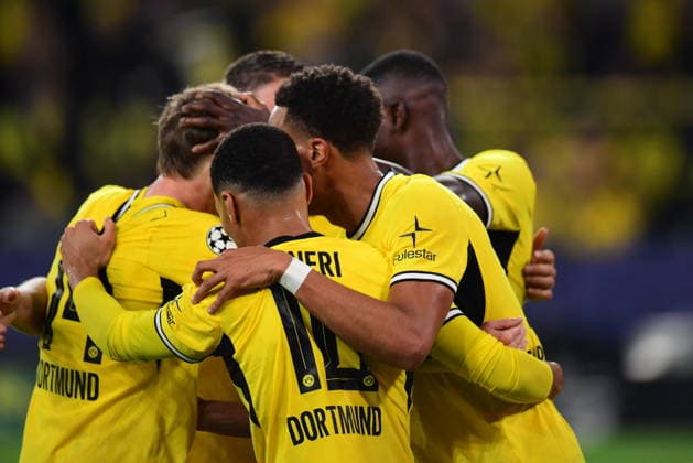 Borussia Dortmund v Villarreal CF - UEFA Champions League DORTMUND, GERMANY - SEPTEMBER 8: Borussia Dortmund’s players celebrate after scoring a goal during the UEFA Champions League match between Borussia Dortmund and Villarreal CF at BVB Stadion Dortmund in Dortmund, Germany, on September 8, 2026. Hesham Elsherif Anadolu Dortmund Germany. Editorial use only. Please get in touch for any other usage.  Copyright: x2026xAnadoluxHeshamxElsherifx